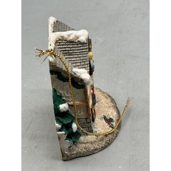 Christmas Village House Ornament With Happy Family Message tree kids snow READ - Picture 6 of 7